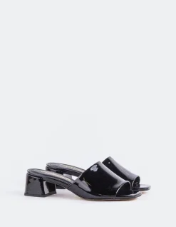 Mid Heels|Mules-L'INTERVALLE Fortunata Black Naplack