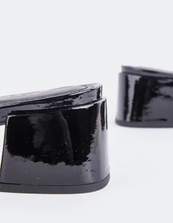 Mid Heels|Mules-L'INTERVALLE Fortunata Black Naplack