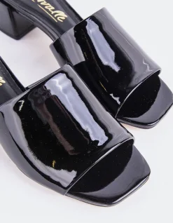 Mid Heels|Mules-L'INTERVALLE Fortunata Black Naplack