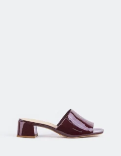 Mid Heels|Mules-L'INTERVALLE Fortunata Burgundy Patent