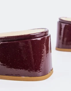 Mid Heels|Mules-L'INTERVALLE Fortunata Burgundy Patent
