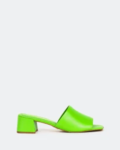 Mid Heels|Mules-L'INTERVALLE Fortunata Green Leather