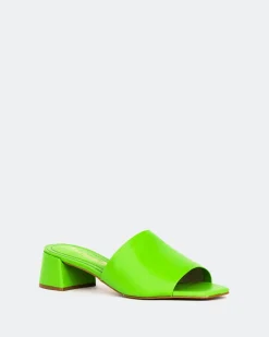 Mid Heels|Mules-L'INTERVALLE Fortunata Green Leather