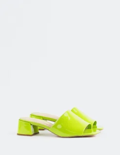 Mid Heels|Mules-L'INTERVALLE Fortunata Green Naplack