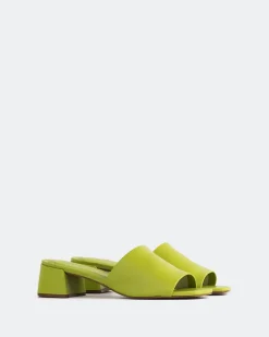 Mid Heels|Mules-L'INTERVALLE Fortunata Light Green Leather