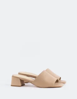 Mid Heels|Mules-L'INTERVALLE Fortunata Nude Leather