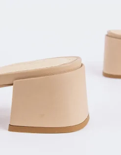 Mid Heels|Mules-L'INTERVALLE Fortunata Nude Leather