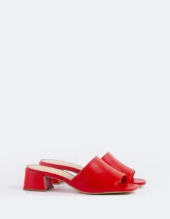 Mid Heels|Mules-L'INTERVALLE Fortunata Red Leather