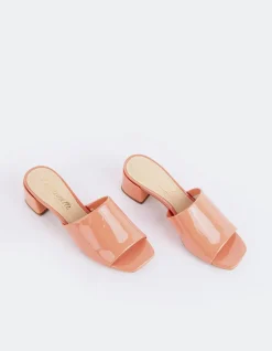 Mid Heels|Mules-L'INTERVALLE Fortunata Salmon Naplack