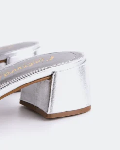 Mid Heels-L'INTERVALLE Fortunata Silver Metal