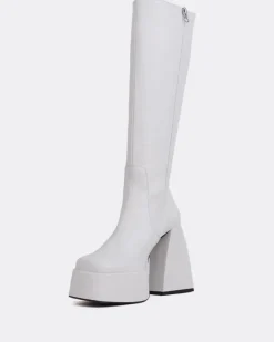 Platform|Tall Boots-L'INTERVALLE Freaky White Leather