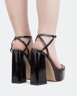 Platform|Strappy-L'INTERVALLE Fremont, Black Naplack/Naplack Noir
