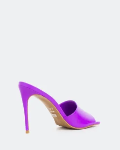 Mules-L'INTERVALLE Fuego, Purple Leather/Cuir Violet