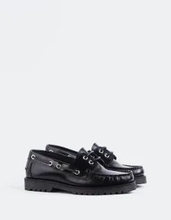 Loafers-L'INTERVALLE Gaia Black Leather