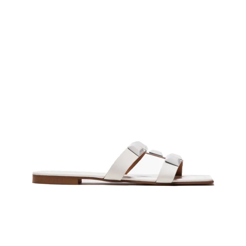 Flats|Mules-L'INTERVALLE Galia White Leather