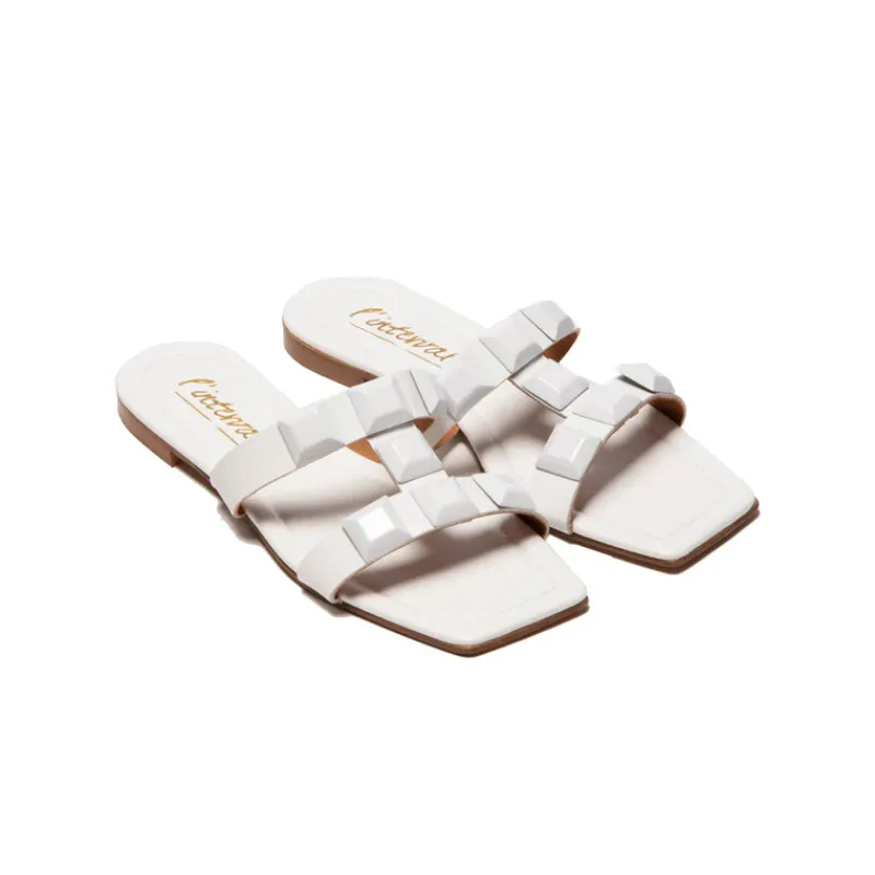 Flats|Mules-L'INTERVALLE Galia White Leather