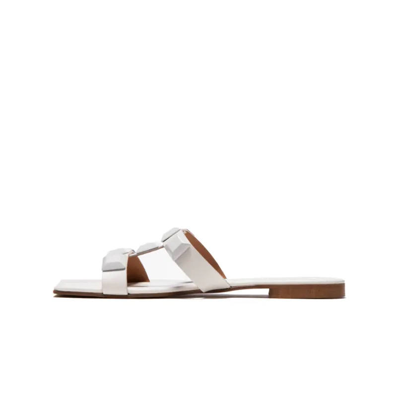 Flats|Mules-L'INTERVALLE Galia White Leather