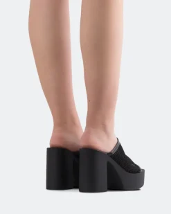 Platform-L'INTERVALLE Genuine Black Crochet