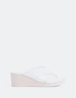 Wedges-L'INTERVALLE Govina White Leather