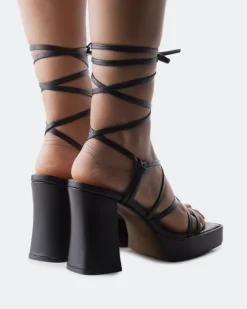 Platform|Strappy-L'INTERVALLE Grande Black Leather