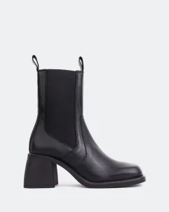 Chelsea|Ankle Boots-L'INTERVALLE Griff Black Leather
