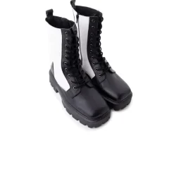 Ankle Boots-L'INTERVALLE Gryffindor Black/White Leather