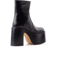 Platform|Ankle Boots-L'INTERVALLE Gunner Black Leather