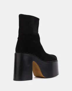 Platform|Ankle Boots-L'INTERVALLE Gunner Black Suede