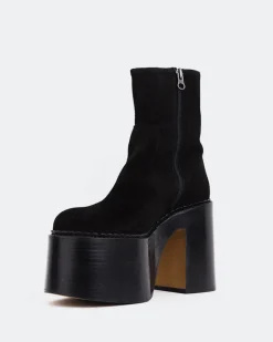 Platform|Ankle Boots-L'INTERVALLE Gunner Black Suede