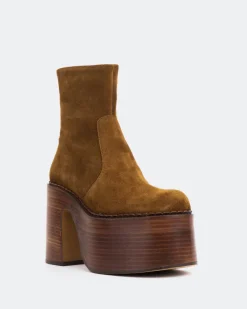 Platform|Ankle Boots-L'INTERVALLE Gunner Brown Suede