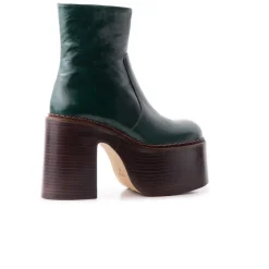 Platform|Ankle Boots-L'INTERVALLE Gunner Green Leather