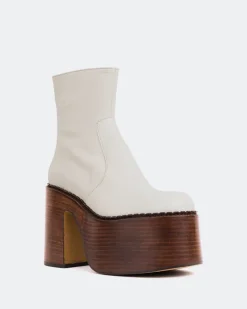 Platform|Ankle Boots-L'INTERVALLE Gunner Off White Leather