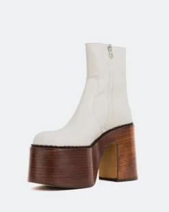 Platform|Ankle Boots-L'INTERVALLE Gunner Off White Leather