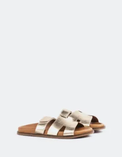 Flats-L'INTERVALLE Gustave Gold Leather
