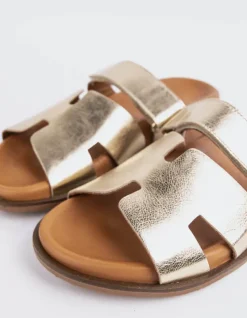 Flats-L'INTERVALLE Gustave Gold Leather