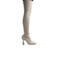Over-the-knee|Stretch-L'INTERVALLE Hamlet Beige Stretch