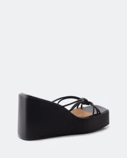 Wedges-L'INTERVALLE Harmonia Black Leather