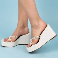 Wedges-L'INTERVALLE Harmonia Off White Leather