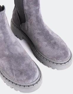 Chelsea|Ankle Boots-L'INTERVALLE Hayes Grey Suede