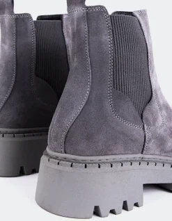 Chelsea|Ankle Boots-L'INTERVALLE Hayes Grey Suede