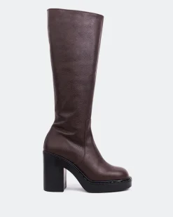 Tall Boots-L'INTERVALLE Hedon Brown Leather