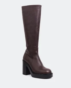 Tall Boots-L'INTERVALLE Hedon Brown Leather