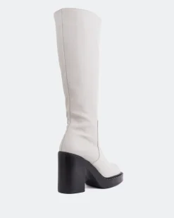 Tall Boots-L'INTERVALLE Hedon Off White Leather