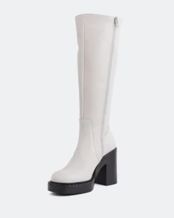 Tall Boots-L'INTERVALLE Hedon Off White Leather
