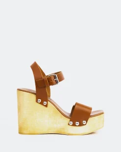 Wood Sandals|Wedges-L'INTERVALLE Heloise Tan Leather