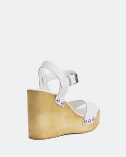 Wood Sandals|Wedges-L'INTERVALLE Heloise White Leather