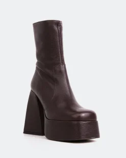 Platform|Ankle Boots-L'INTERVALLE Hippie Brown Leather