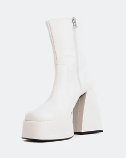 Platform|Ankle Boots-L'INTERVALLE Hippie Off White Leather