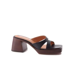 Mid Heels|Mules-L'INTERVALLE Isadora Black Leather