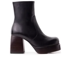 Platform|Ankle Boots-L'INTERVALLE Jace Black Leather